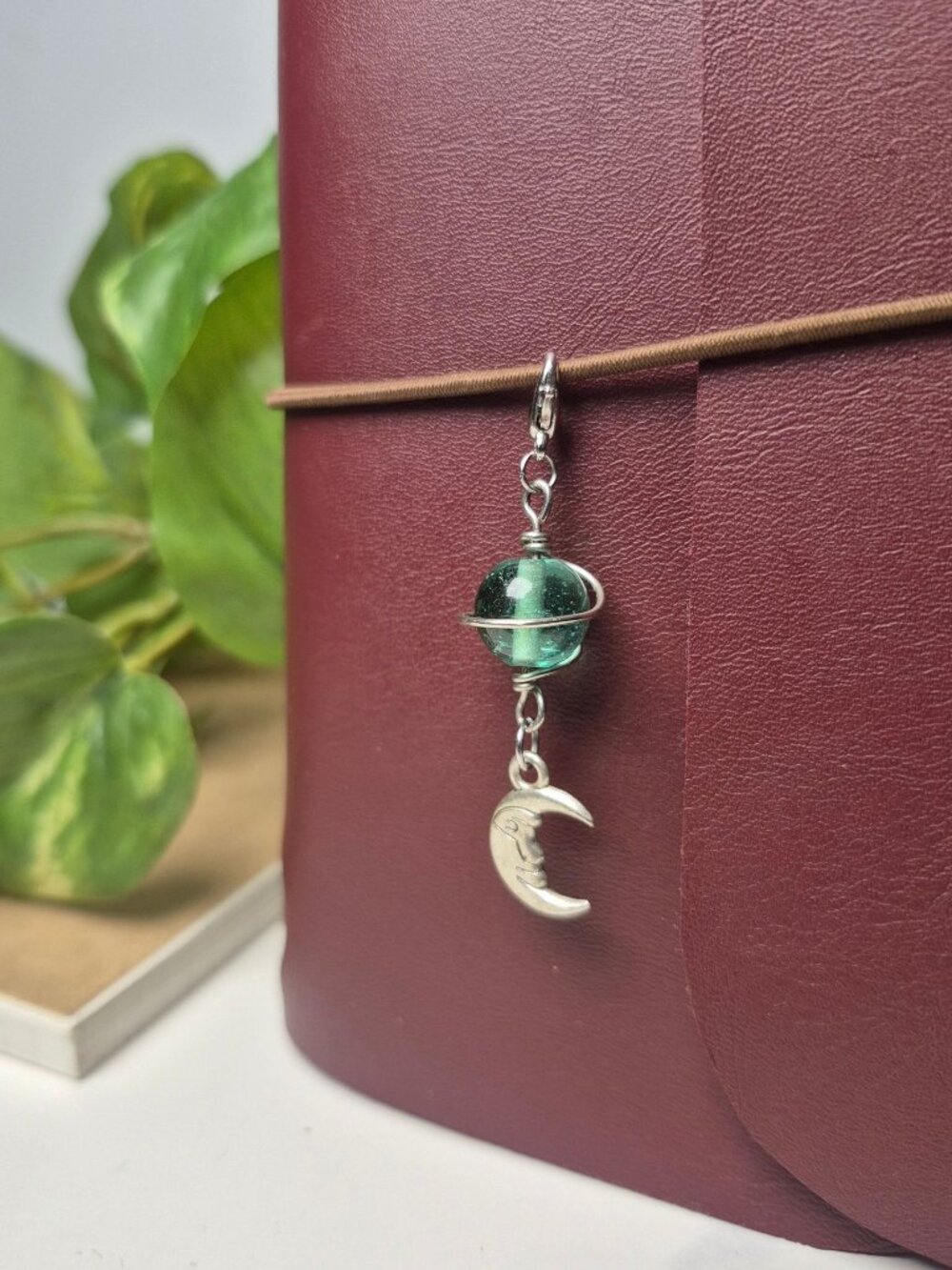Blue Planet Handmade Wire Wrapped Journal Charm